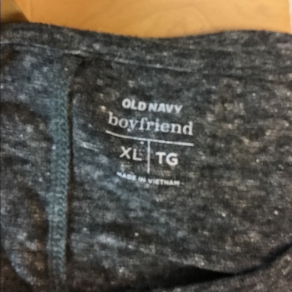 OLD Navy boyfriend gray/black/white marled long sleeve tee XL - Picture 8 of 10